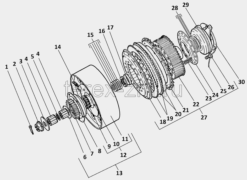 Схема главная передача газ 71